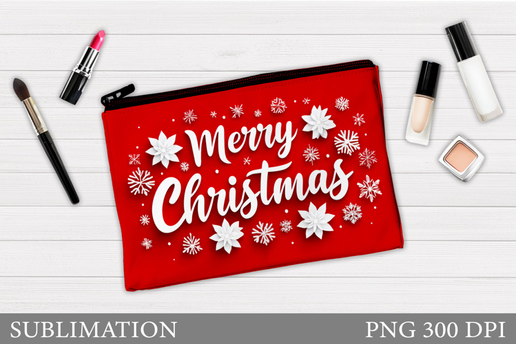 Merry Christmas Cosmetics Bag. Christmas Makeup Bag Design