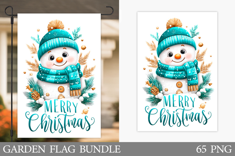 Cute Snowman Garden Flag. Christmas Garden Flag Sublimation