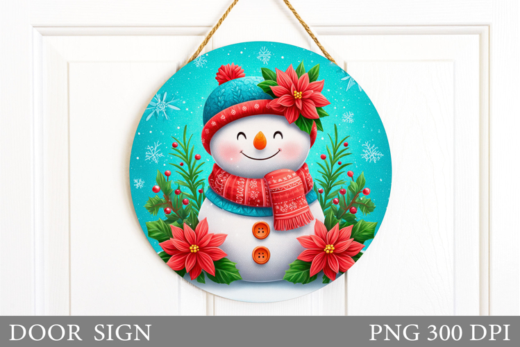 Christmas Snowman Door Sign. Christmas Door Sign Design