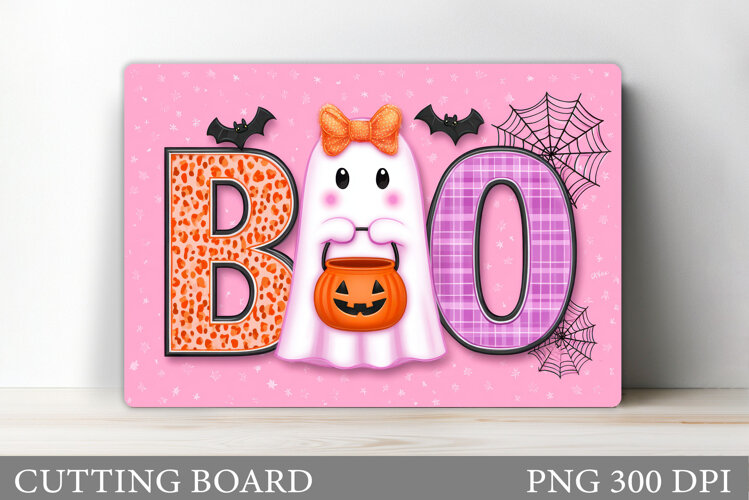 Boo Cutting Board Design. Halloween Cutting Board example image 1