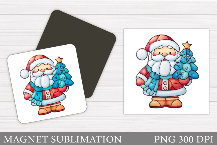 Santa Claus Magnet Sublimation. Christmas Magnet Design