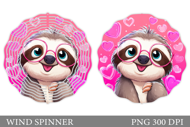 Valentines Sloth Wind Spinner. Valentines Wind Spinner
