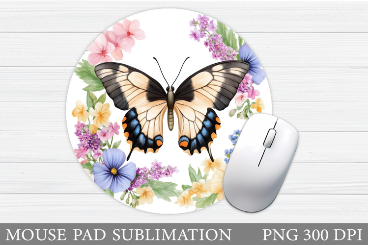 Butterfly Mouse Pad Design. Flowers Mouse Pad Sublimation