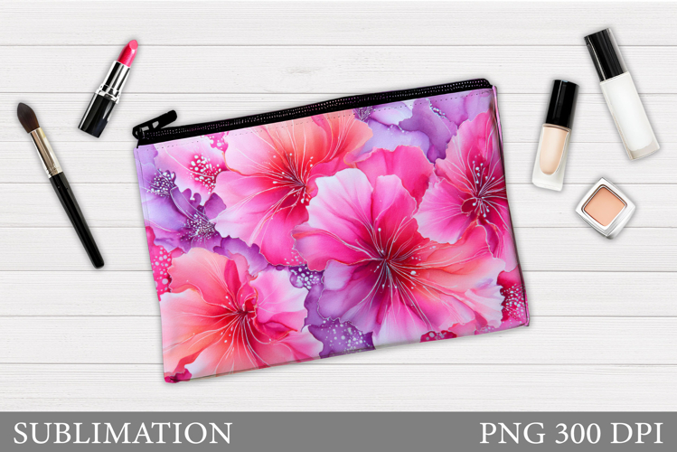 Flowers Makeup Bag Design. Floral Cosmetics Bag Sublimation