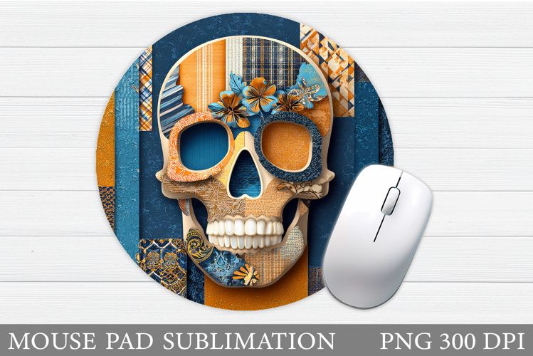 Skull Mouse Pad Sublimation. Halloween Mouse Pad Design example image 1