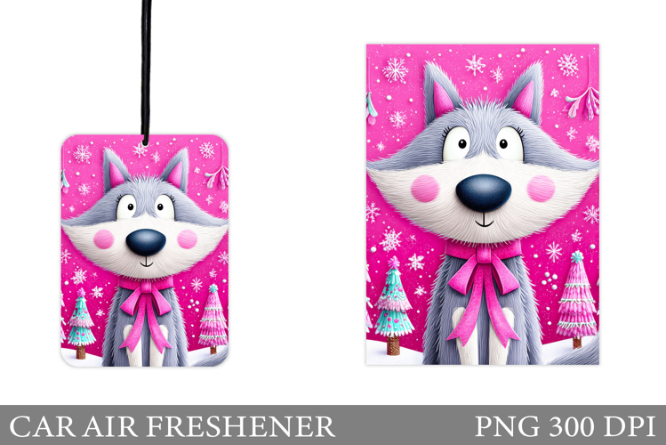 Cute Wolf Car Air Freshener. Christmas Car Air Freshener