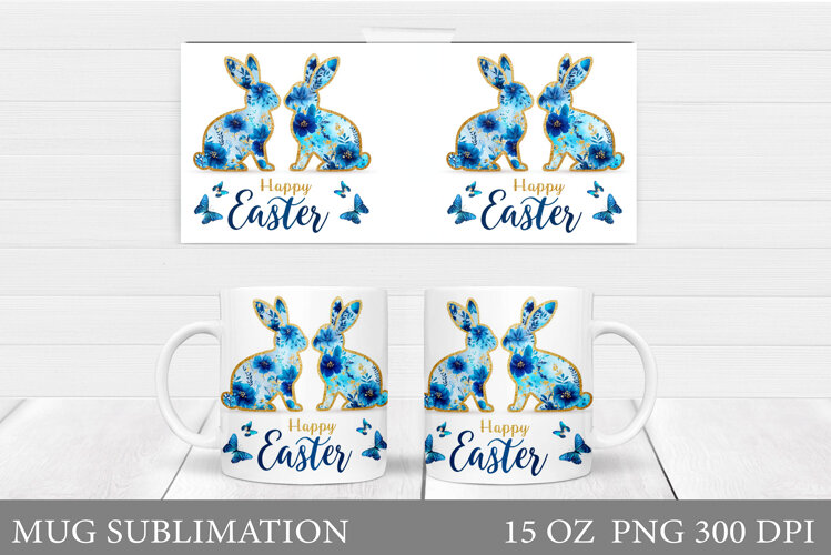 Easter Bunny Mug Design. Easter Mug Sublimation example image 1