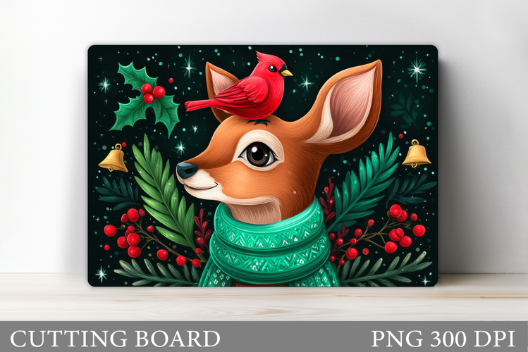 Christmas Deer Cutting Board. Christmas Cutting Board Design