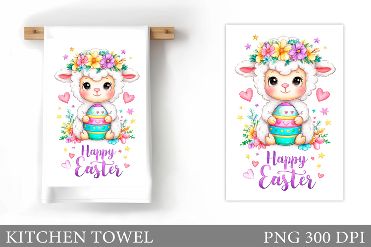 Easter Lamb Kitchen Towel. Easter Kitchen Towel Design