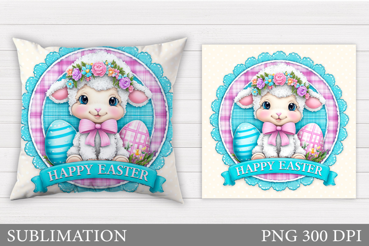 Easter Lamb Pillow Design. Easter Pillow Sublimation