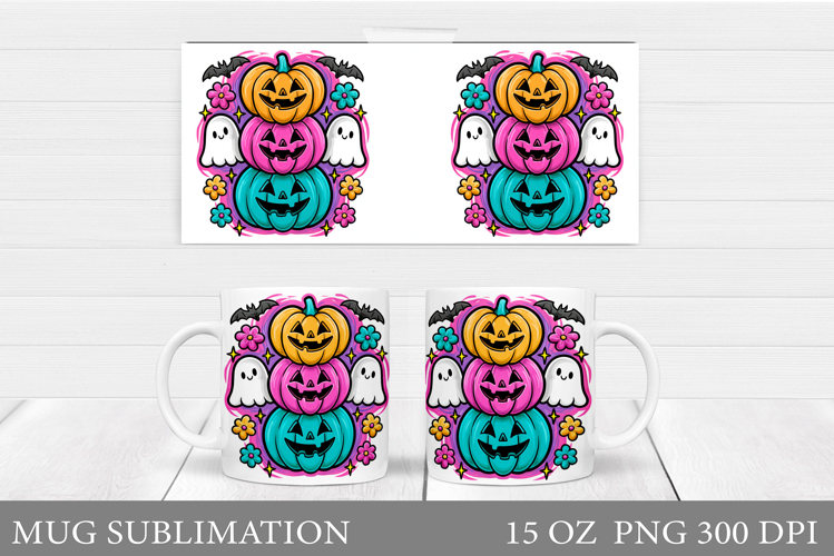 Halloween Mug Wrap Design. Halloween Mug Sublimation