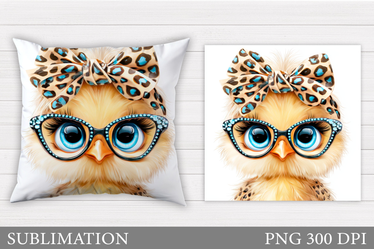 Spring Chick Pillow Sublimation. Spring Pillow Design