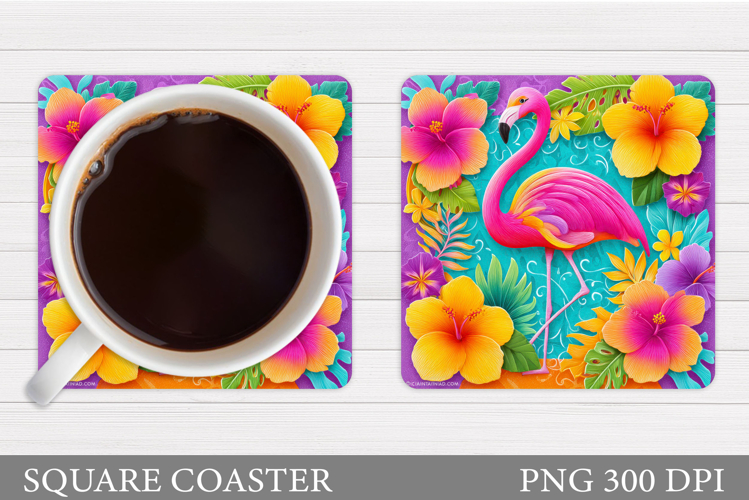 Flamingo Coaster Design. Flamingo Sublimation