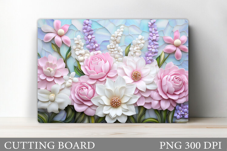 Flowers Cutting Board. Floral Cutting Board Sublimation example image 1