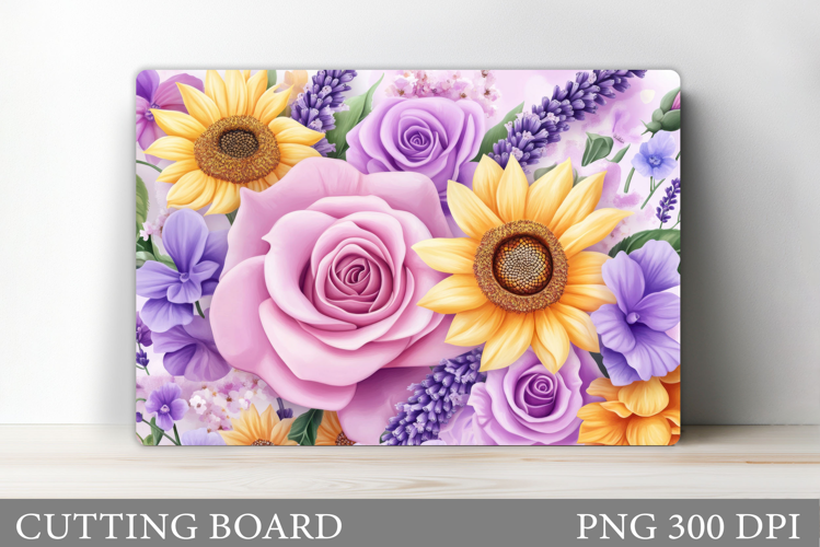 Flowers Cutting Board. Floral Cutting Board Sublimation