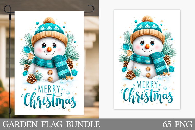 Cute Snowman Garden Flag. Christmas Garden Flag Sublimation