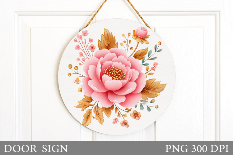 Flowers Door Sign Design. Floral Door Sign Sublimation