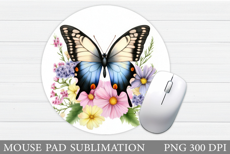 Butterfly Mouse Pad Design. Flowers Mouse Pad Sublimation