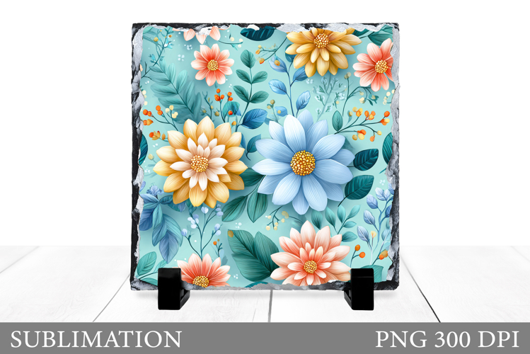 Flowers Sublimation. Flowers Slate Design