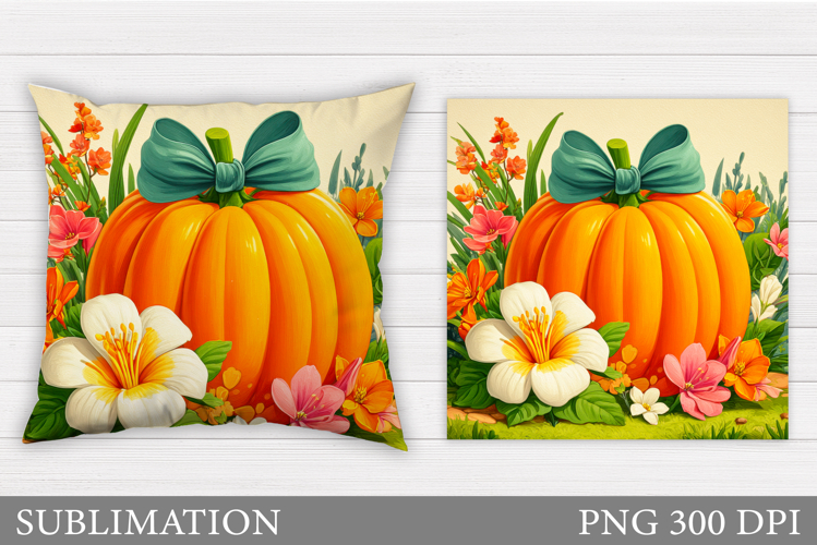 Fall Pumpkin Pillow Design. Fall Sublimation