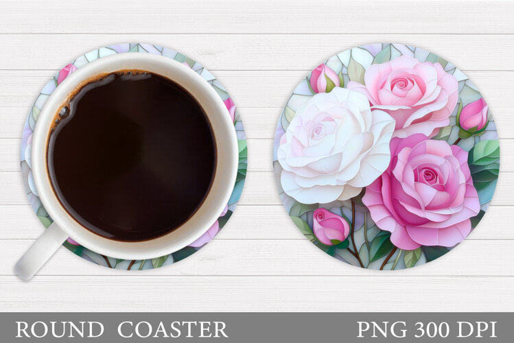 Roses Coaster Design. Roses Sublimation example image 1
