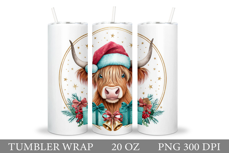 Christmas Cow Tumbler Design. Christmas Tumbler Sublimation