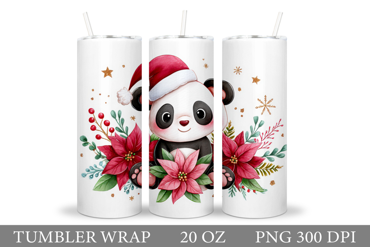 Christmas Panda Tumbler. Christmas Tumbler Sublimation