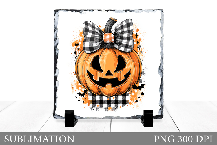 Halloween Pumpkin Slate Design. Halloween Sublimation