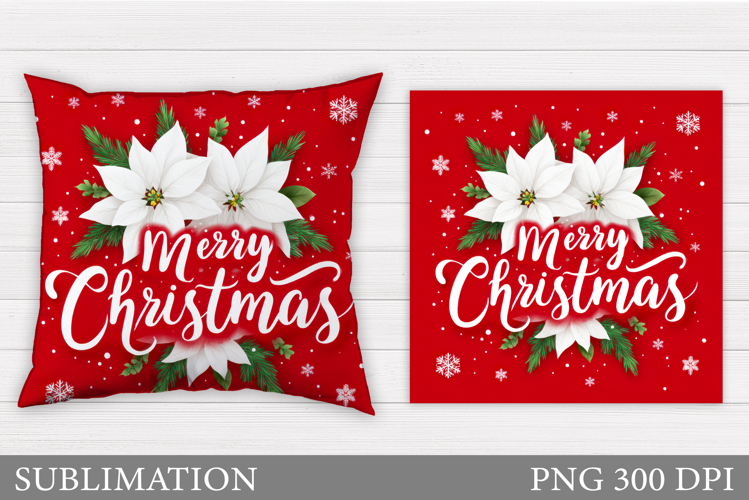 Merry Christmas Pillow Design. Christmas Sublimation
