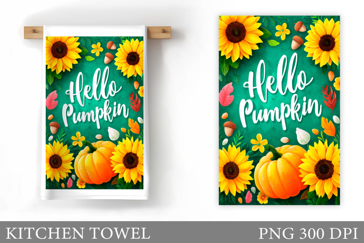 Pumpkin Kitchen Towel. Fall Kitchen Towel Sublimation
