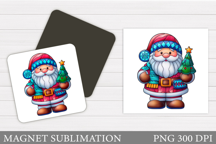 Santa Claus Magnet Design. Christmas Magnet Sublimation