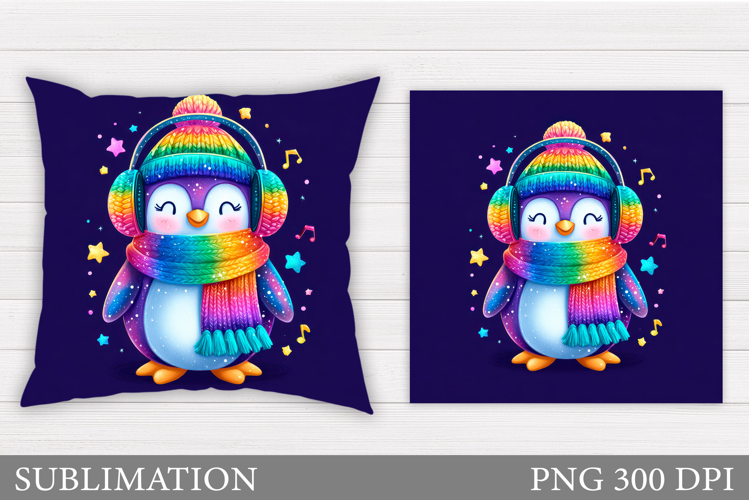Christmas Penguin Pillow. Christmas Pillow Design