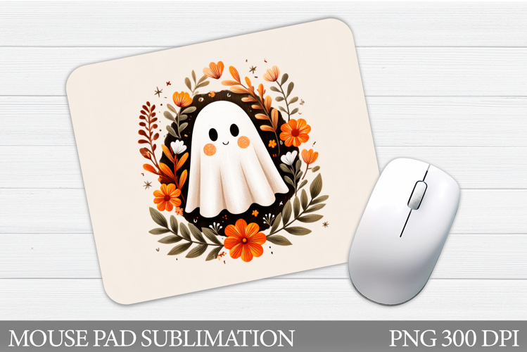 Cute Ghost Mouse Pad Design. Halloween Mouse Pad Sublimation