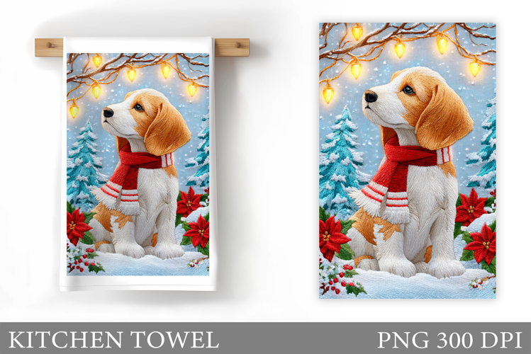 Christmas Dog Kitchen Towel. Christmas Kitchen Towel Design