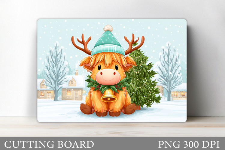 Christmas Cow Cutting Board. Christmas Cutting Board