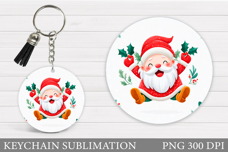Christmas Gnome Keychain. Christmas Keychain Sublimation