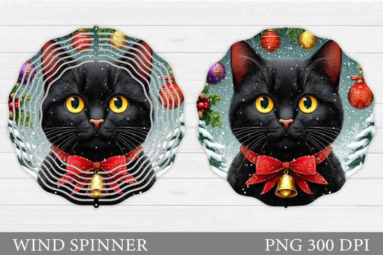 Christmas Cat Wind Spinner. Christmas Wind Spinner Design