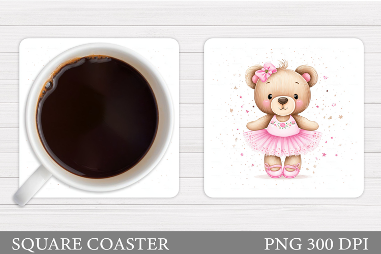 Cute Bear Coaster Design. Cute Bear Sublimation
