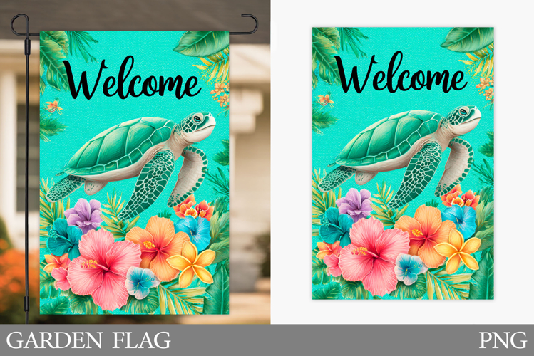 Sea Turtle Garden Flag Design. Sea Turtle Sublimation