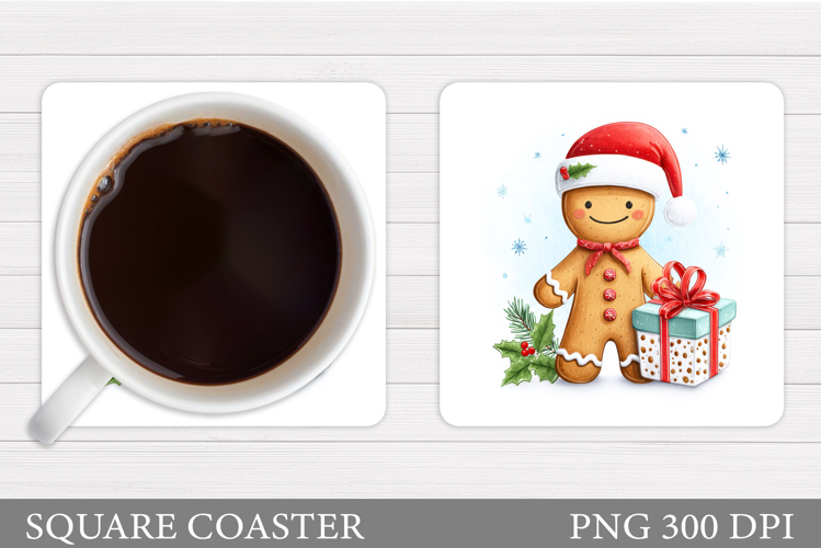 Gingerbread Coaster Design. Christmas Coaster Sublimation