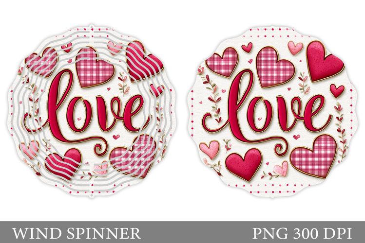 Love Wind Spinner Design. Valentines Wind Spinner