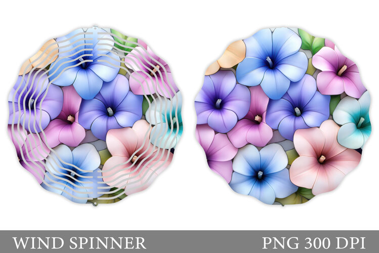 Floral Wind Spinner Sublimation. Flowers Wind Spinner Design example image 1