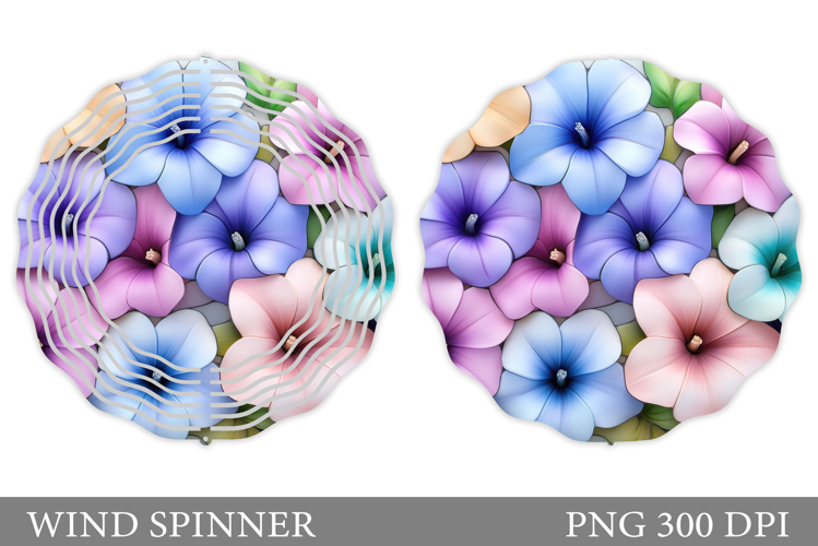 Floral Wind Spinner Sublimation. Flowers Wind Spinner Design