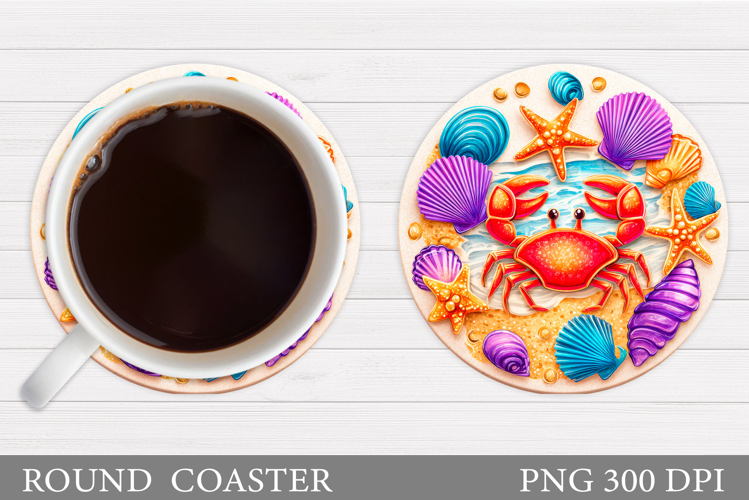 Crab Coaster Design. Sea Coaster Sublimation