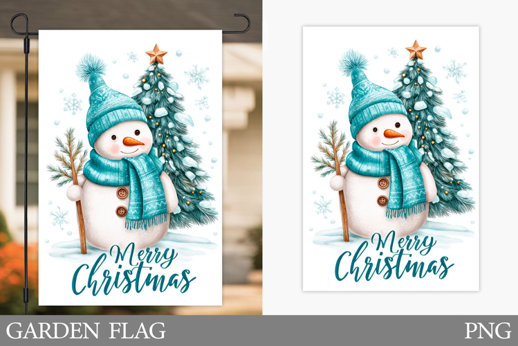 Snowman Garden Flag. Christmas Garden Flag Sublimation