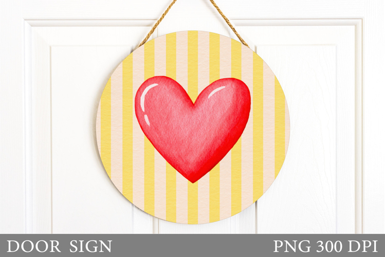 Heart Door Sign Sublimation. Valentines Door Sign Design