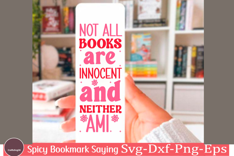 Spicy Bookmark Saying SVG Book Lovers png