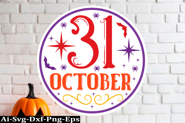 Halloween round sign Svg Design,Halloween Quotes Spooky Hall