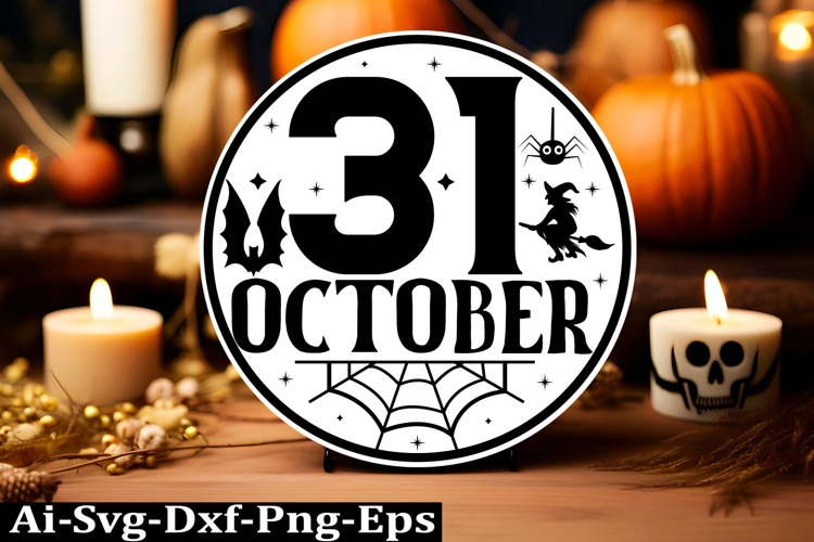 Halloween round sign svg design and Halloween quotes