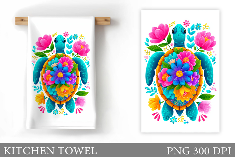 Turtle Kitchen Towel Design. Sea Kitchen Towel Sublimation